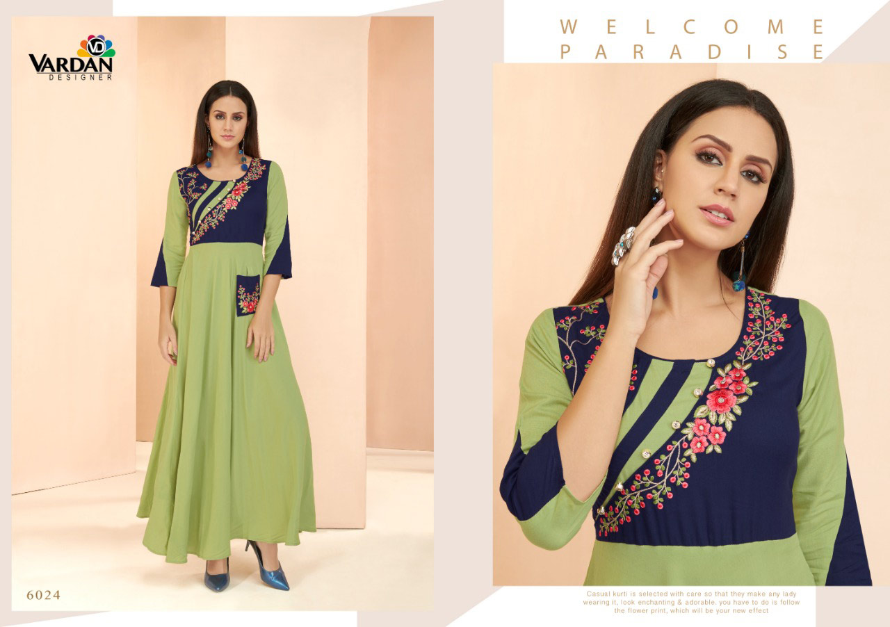 Gulnaz Vol-3 Vardan Designer Long Anarkali Kurti Gulnaz Vol-3 Vardan Designer Long Anarkali Kurti